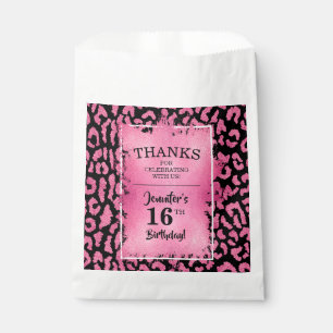 Pink Leopard 16th Birthday Party Favour Bag