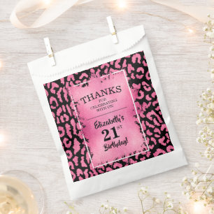 Pink Leopard 21st Birthday Party Favour Bag