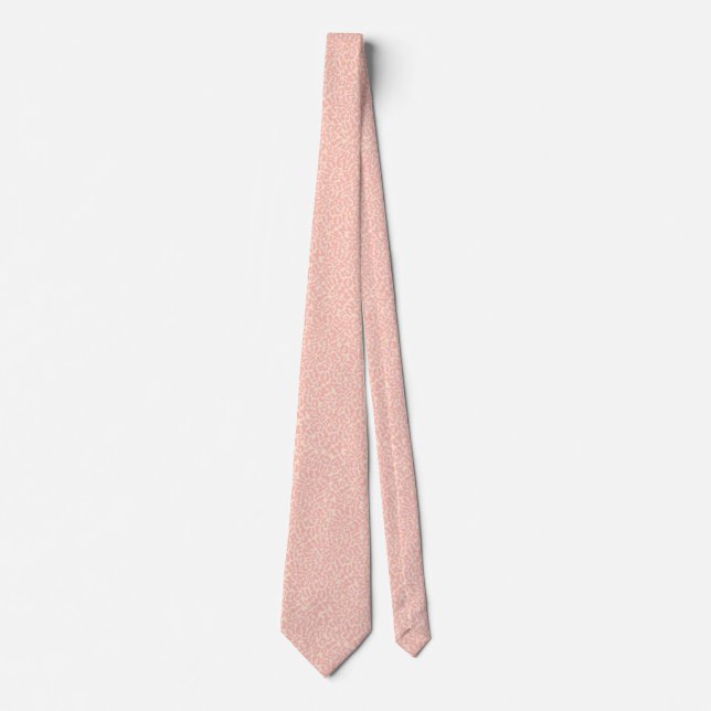 Pink Leopard Animal Print Groomsmen Tie (Front)