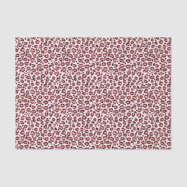 Pink Leopard Animal Print Pattern Tissue Paper (Front)