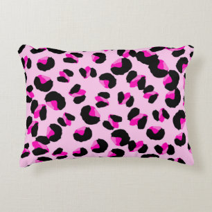Pink leopard. Animal skin pattern. Leopard. Panthe Accent Pillow