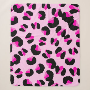 Pink leopard. Animal skin pattern. Leopard. Panthe Sherpa Blanket