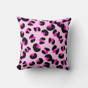 Pink leopard. Animal skin pattern. Leopard. Panthe Throw Pillow