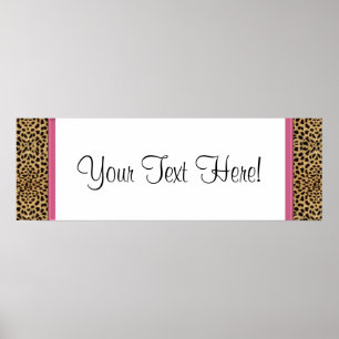 Pink Leopard Baby Shower Banner Poster