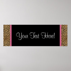 Pink Leopard Baby Shower Banner Poster
