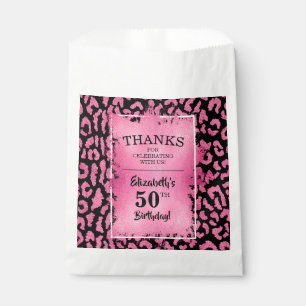 Pink Leopard Birthday Party Favour Bag