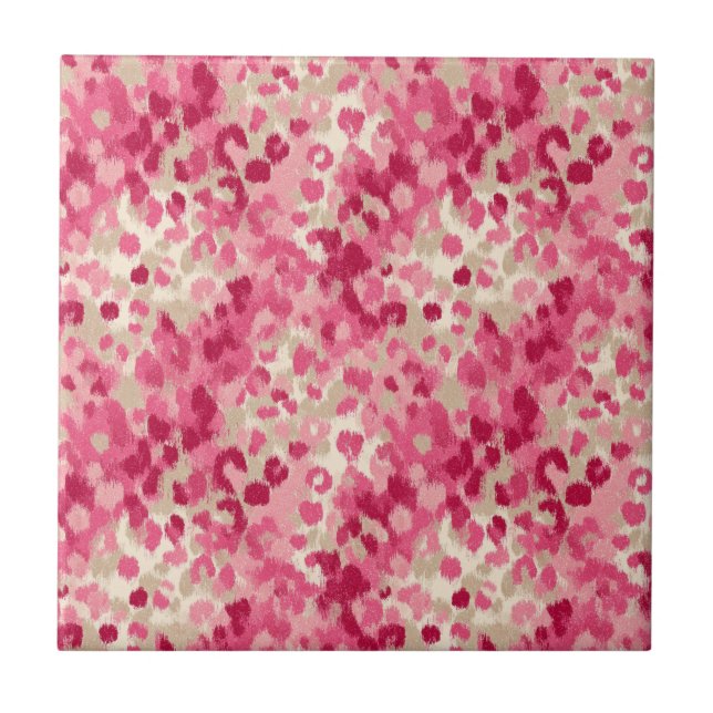 Pink Leopard Brush Stroke Seamless Pattern Tile (Front)