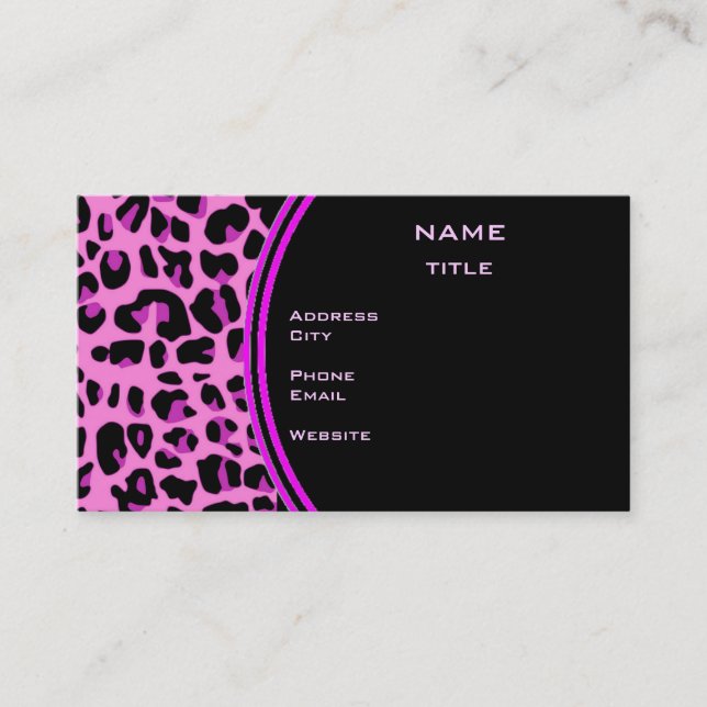 Pink Leopard Business Card (Front)