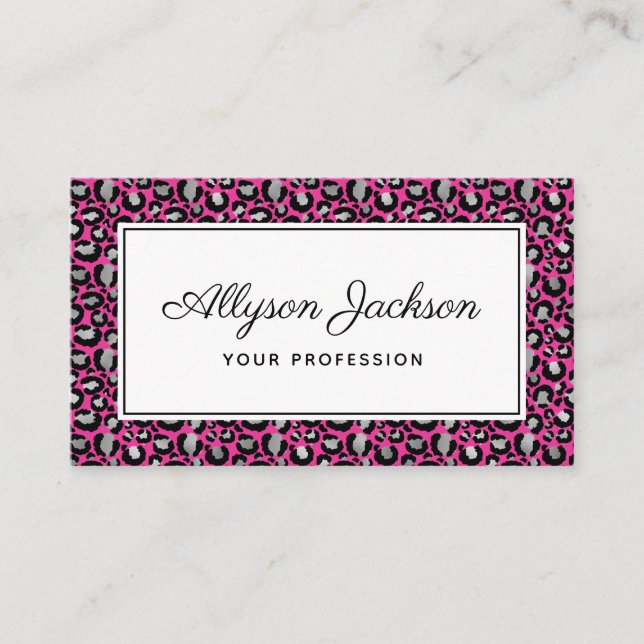 Pink Leopard Business Card (Front)
