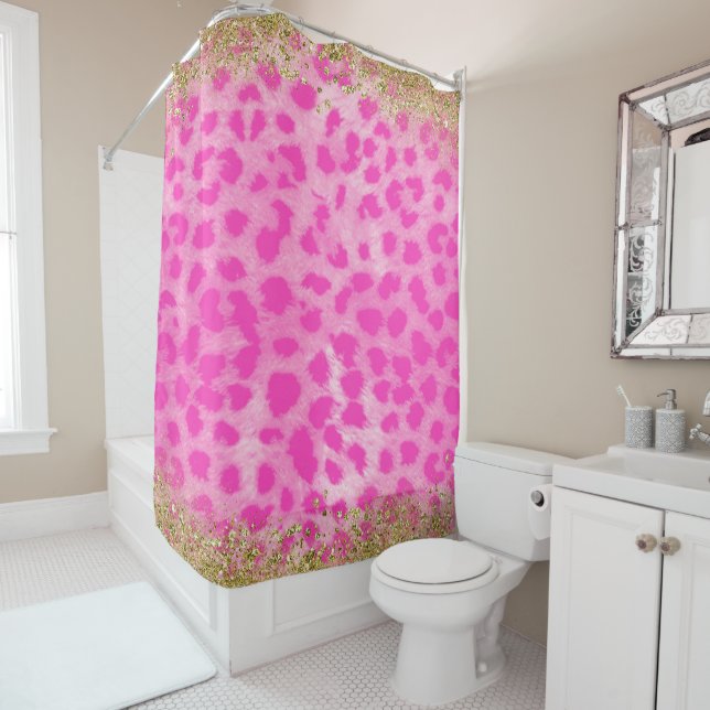 Pink Leopard Cheetah Print Gold Glitter Modern (In Situ)