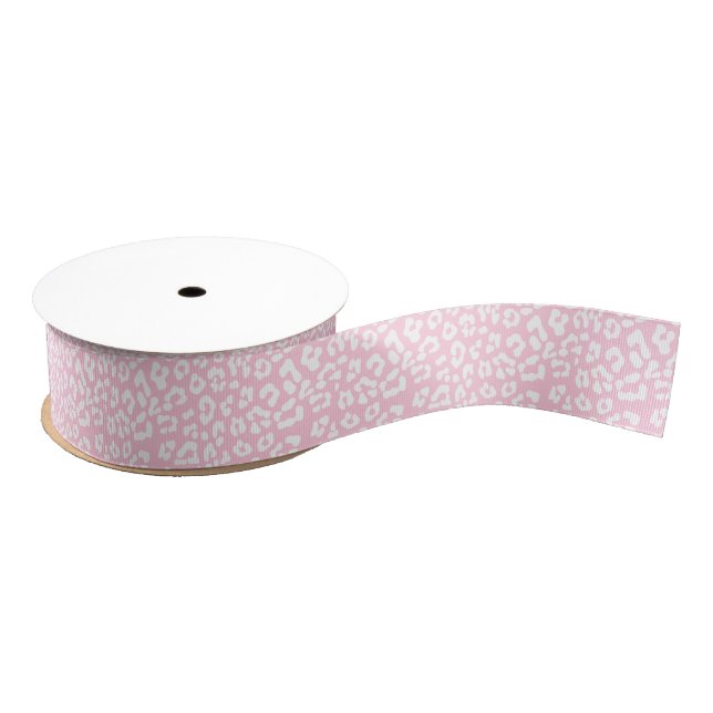 Pink Leopard Cheetah Print Grosgrain Ribbon (Spool)