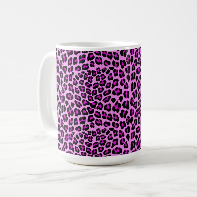 Pink Leopard Coffee Mug (Front Left)