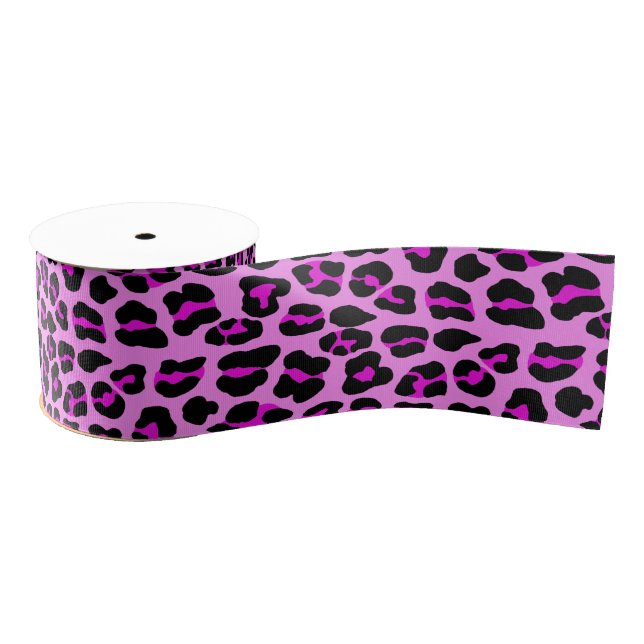 Pink Leopard Grosgrain Ribbon (Spool)