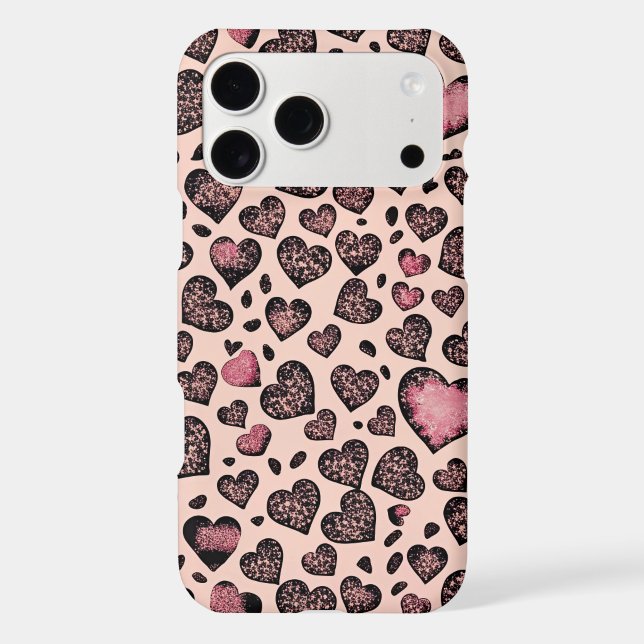 Pink Leopard Heart Pattern on Blush (Back)