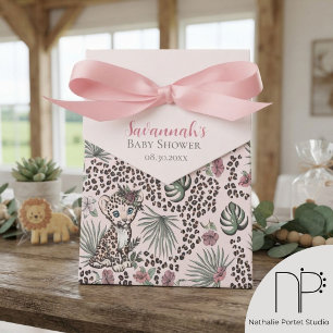 Pink Leopard Jungle Safari Favour Favor Box
