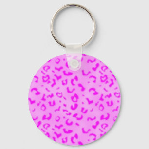 Pink leopard keychain