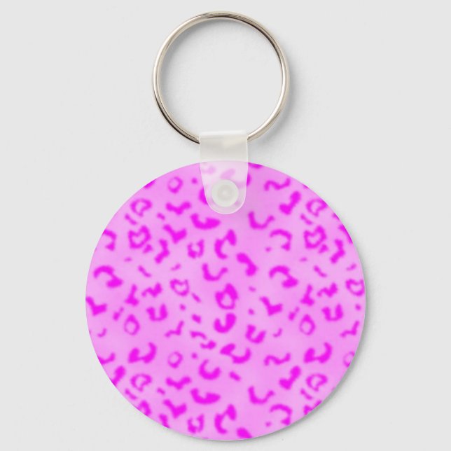 Pink leopard keychain (Front)