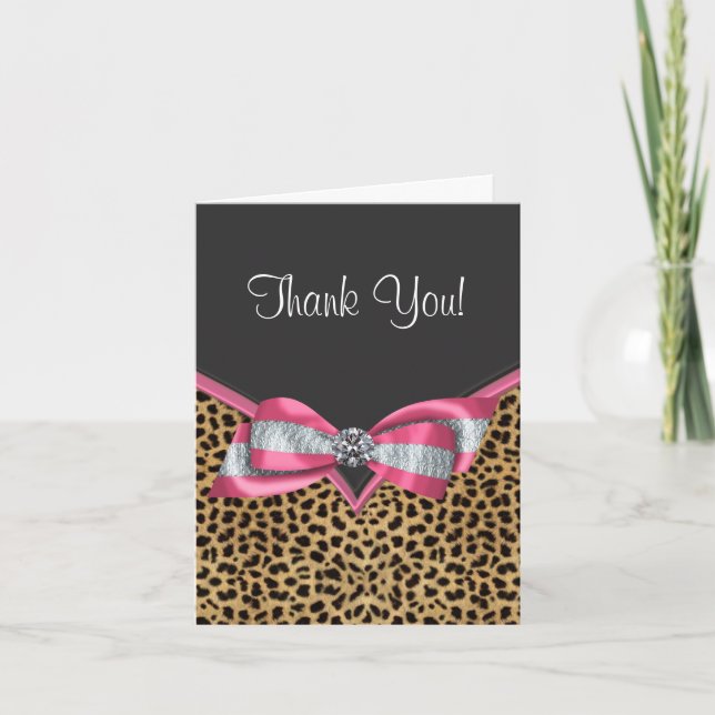 Pink Leopard Merci Cartes (Devant)