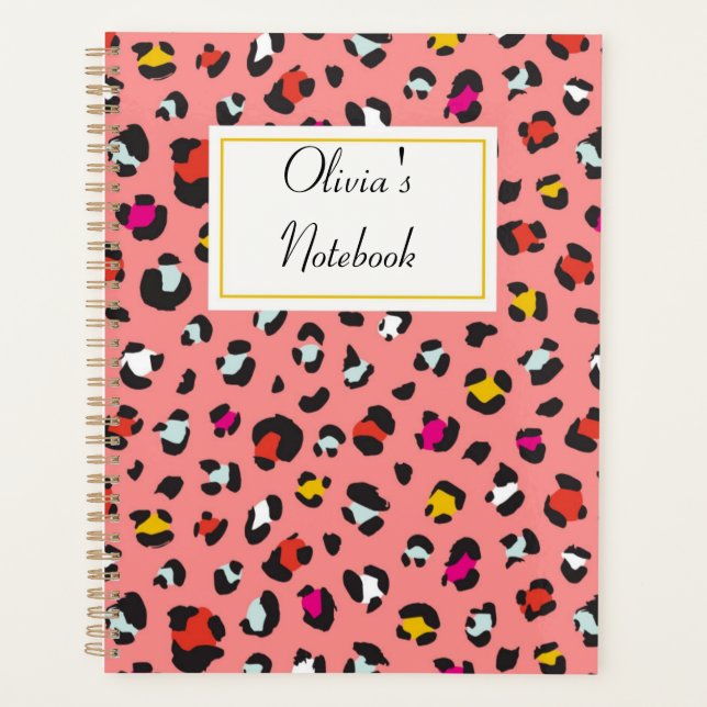pink leopard notebook planner (Front)