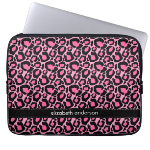 Pink Leopard Pattern Custom Laptop Sleeve
