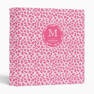 Pink Leopard Pattern - Cute Personalized Keychain Binder