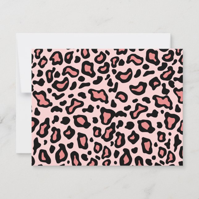 Pink Leopard Pattern Invitations (Front)