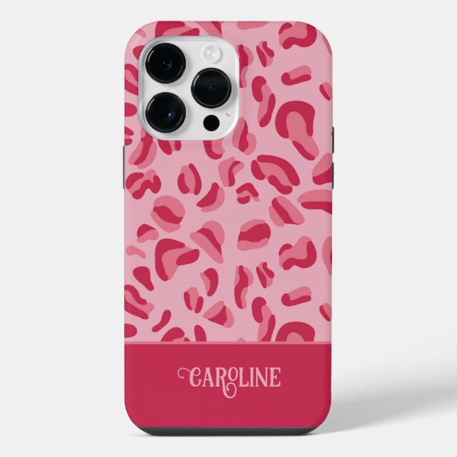 Pink Leopard Pattern iPhone Case (Back)