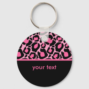 Pink Leopard Pattern Keychain