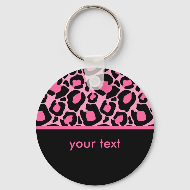 Pink Leopard Pattern Keychain (Front)