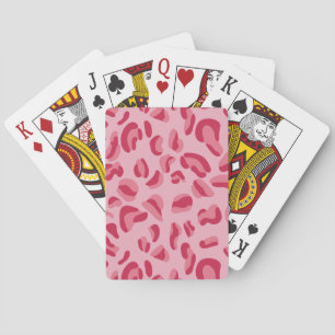 Pink Leopard Pattern Playing Cards