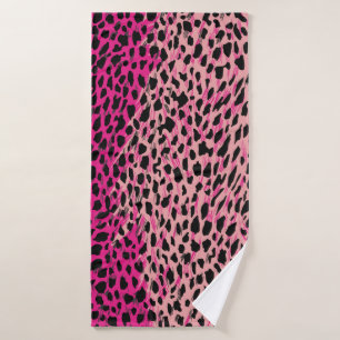Pink leopard pattern textile fabricanimal,backgrou bath towel