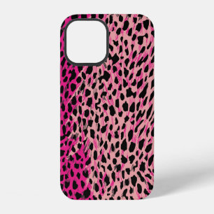 Pink leopard pattern textile fabricanimal,backgrou iPhone 12 case