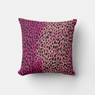 Pink leopard pattern textile fabricanimal,backgrou throw pillow