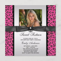 Pink Leopard Photo Sweet 16 Birthday Party