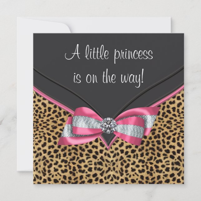 Pink Leopard Princess Baby Shower Invitation (Front)