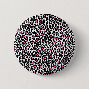 pink leopard print 2 inch round button