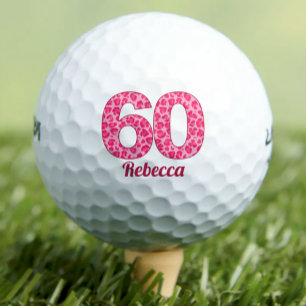 Pink Leopard Print 60th Birthday Golfer 60 Years Golf Balls