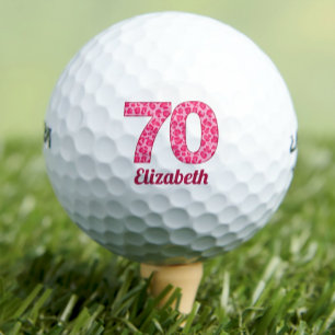 Pink Leopard Print 70th Birthday Golfer 70 Years Golf Balls