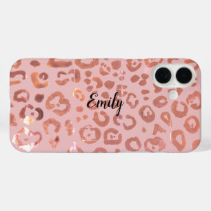 Pink Leopard Print Animal Print Pattern iPhone 16 Plus Case