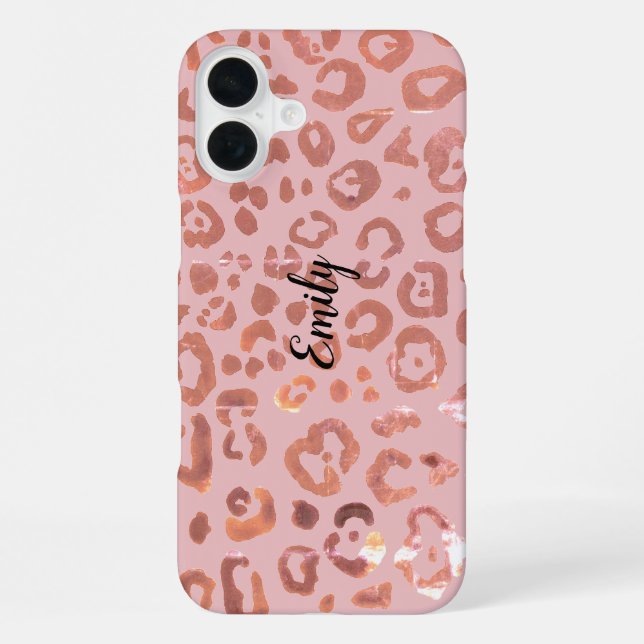 Pink Leopard Print Animal Print Pattern iPhone Case (Back)
