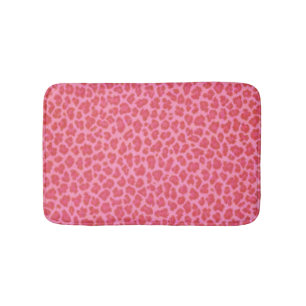 Pink Leopard Print Bath Mat