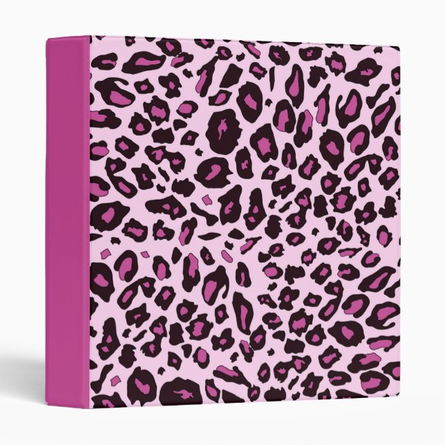 Pink leopard print binder (Front/Spine)