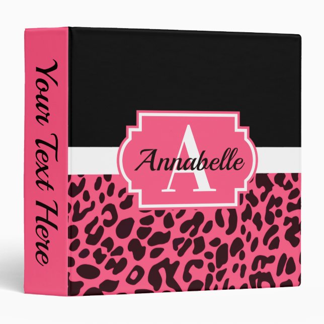 Pink Leopard Print Binder (Front/Spine)