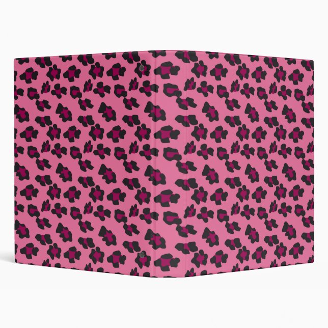Pink Leopard Print Binder (Background)