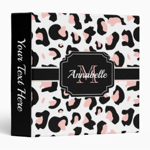 Pink Leopard Print Binder