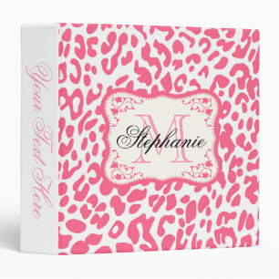 Pink Leopard Print Binder