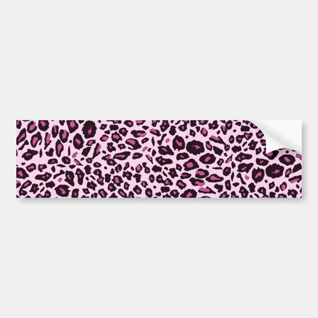 Pink leopard print bumper sticker (Front)