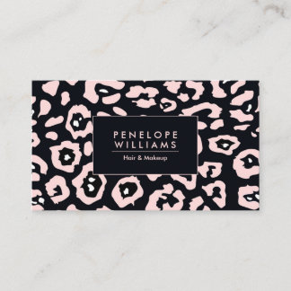 Pink Leopard Print Business Card