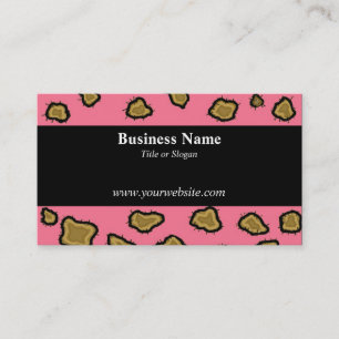 Pink Leopard Print Business Card