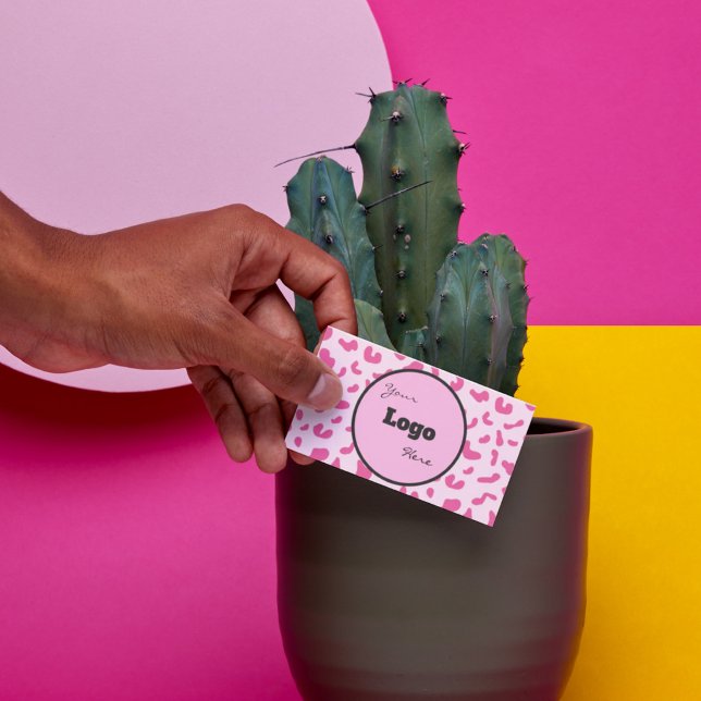 Pink Leopard Print Business Card | Custom Logo Bra (Creator Uploaded)